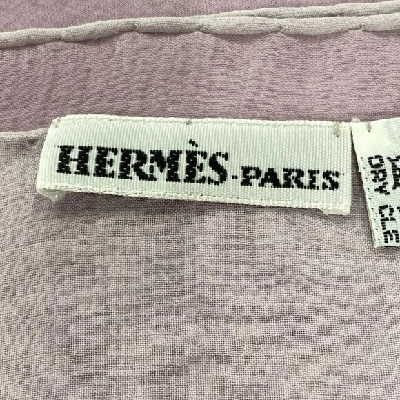 HERMES Light Purple Gray Scarf bran-252-091025 - Picture 5 of 6